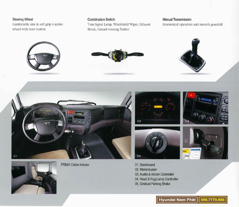 Xe Tải Daewoo Prima Gắn Cẩu Unic 5 Tấn 4 Khúc URV554